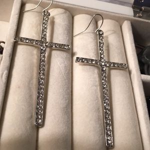 NWOT BodyRage Cross Earrings